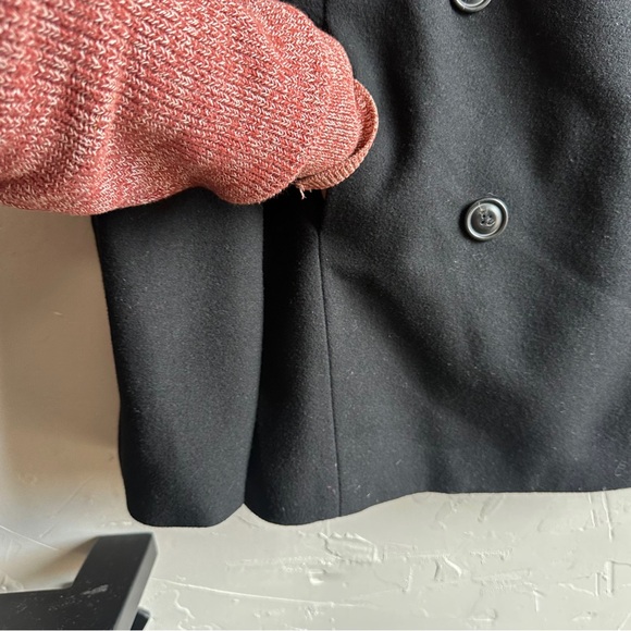 J.Crew Black Wool Blend Peacoat Jacket Classic Tailored Minimal Chic Prep Sz L - Picture 4 of 14